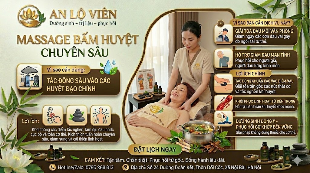 An Lộ Viên Tinh Hoa Trị Liệu Khơi Thông Kinh Lạc